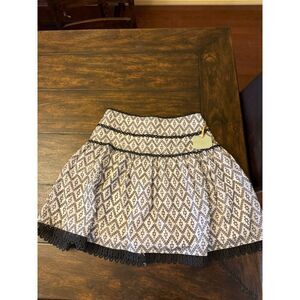 RYEGRASS Lace Trimmed Skirt in Black and White, No Pockets, Fully Lined, Size 6